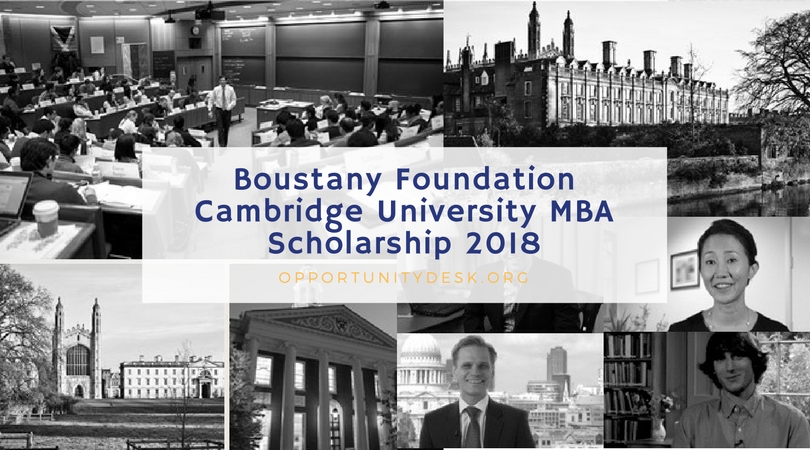 Boustany Foundation Cambridge University MBA Scholarship 2018