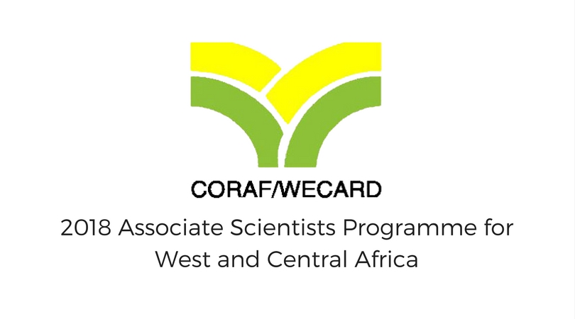 CORAF/WECARD Associate Scientists Programme for West/Central Africa 2018 (Fully-funded to Dakar, Senegal)
