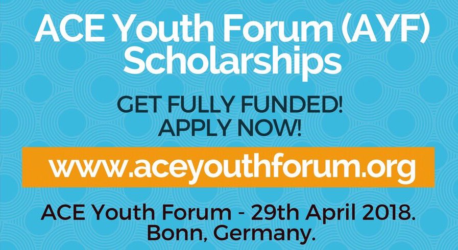 Action for Climate Empowerment (ACE) Youth Forum Scholarships 2018 (Fully-funded to Germany)