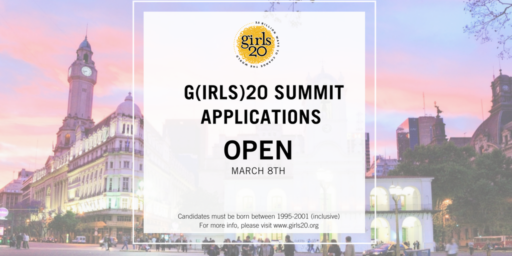 Apply to attend G(irls)20 Global Summit 2018 in Argentina (Fully-funded)