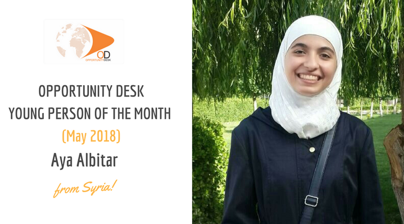 Aya Albitar from Syria is OD Young Person of the Month for May 2018!