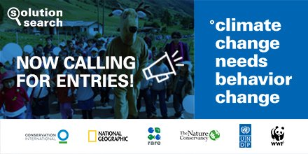 Solution Search ‘Climate Change Needs Behavior Change’ Competition 2018 (Win $25,000 & a trip to Washington, DC)