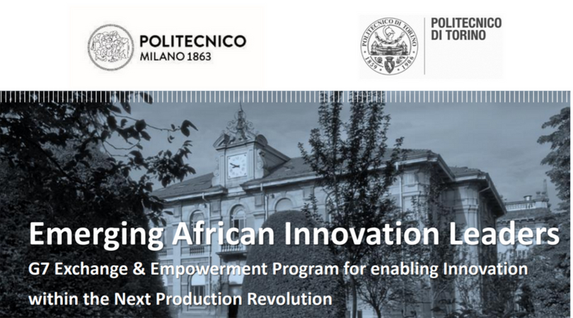 Emerging African Innovation Leaders G7 Exchange & Empowerment Program 2018 (Fully-funded to Milan, Italy)