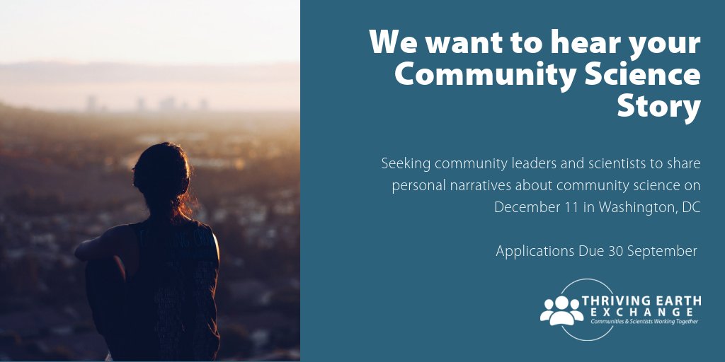 Apply to Share your Community Science Story at the Thriving Earth Exchange Story Slam 2018 (Fully-funded to Washington, D.C)