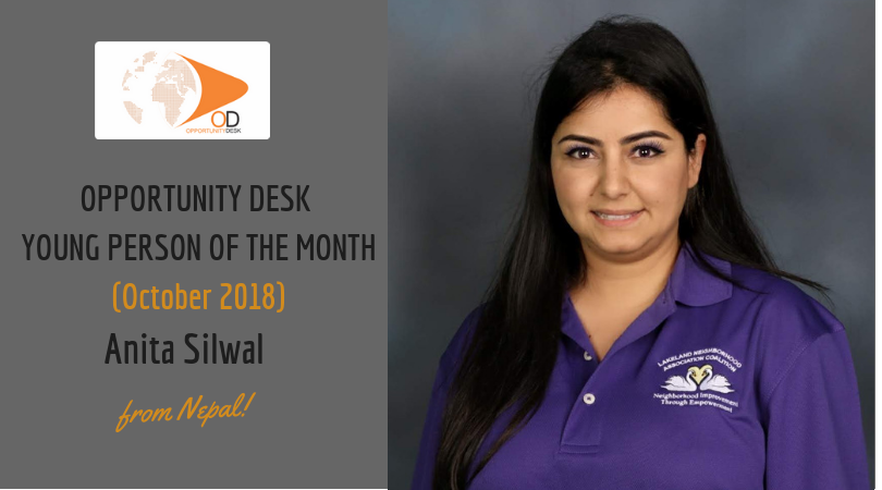 Anita Silwal from Nepal is OD Young Person of the Month for October 2018!