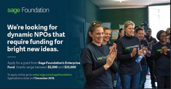 Sage Foundation Enterprise Fund for Non-profits 2019 (Up to $25,000)