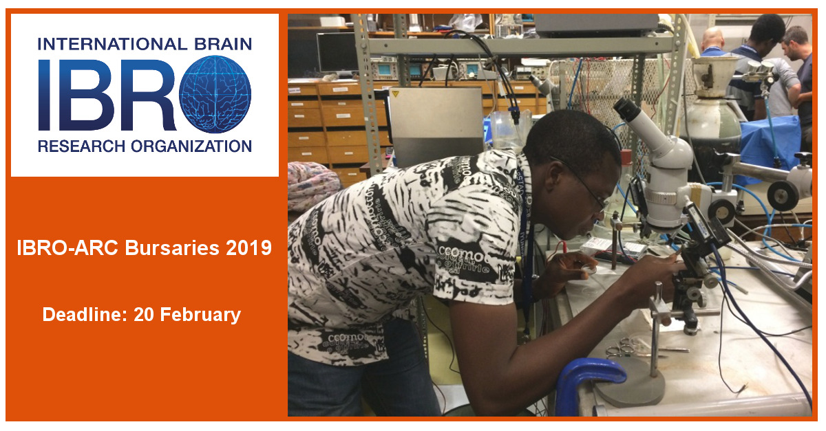 IBRO African Regional Committee (IBRO-ARC) Bursaries 2019 (Up to €4,000)