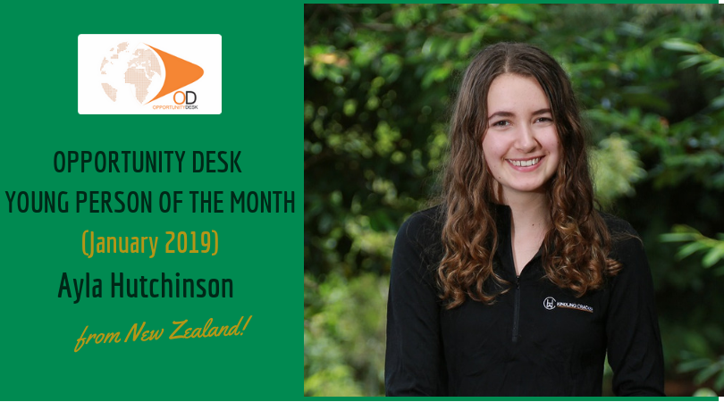 Ayla Hutchinson from New Zealand is OD Young Person of the Month for January 2019!