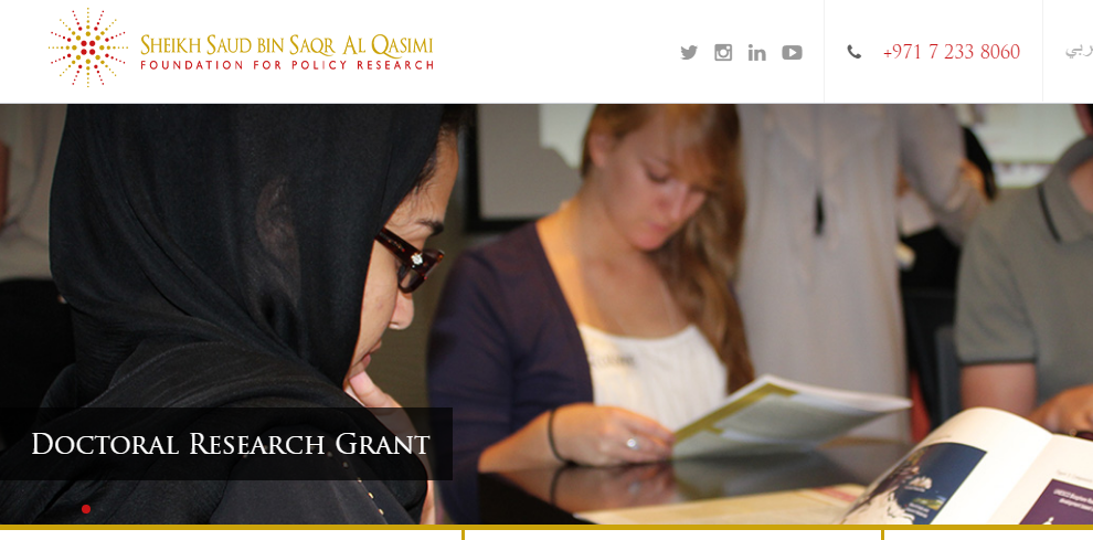 Al Qasimi Foundation’s Doctoral Research Grants 2019
